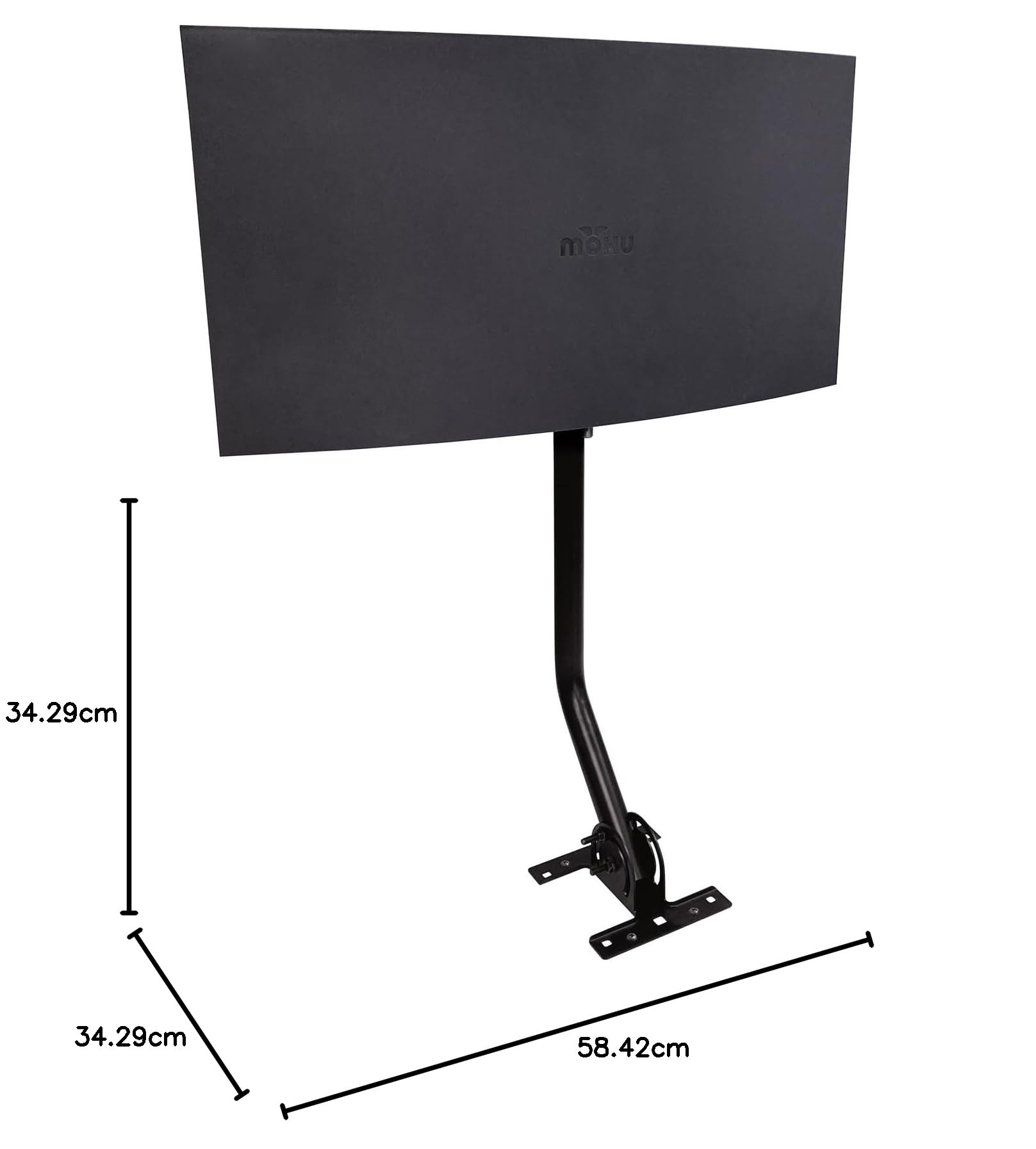 Mohu Sail Antena de TV amplificada para interiores y exteriores, rango de 75 millas, UHF VHF, multidireccional, 4K 8K UHD, NEXTGEN TV, con mástil de 20 pulgadas, cable de 30 pies (negro)
