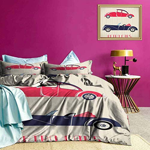 Bettbezug Old School Convertible All-Purpose Bettwäsche-Sets Weich, Attraktiv, Easy Quilt Get in - Queen Size