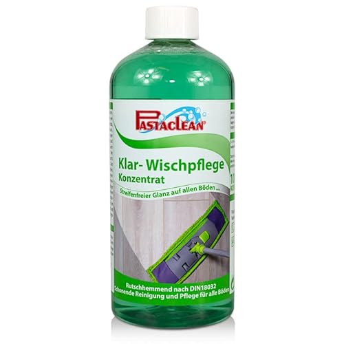 Pastaclean® Wischpflege Konzentrat, Rutschhemmend nach DIN18032, Bodenreiniger Universal Reiniger für streifenfreien Glanz auf allen Böden, Allzweckreiniger, 1 Liter