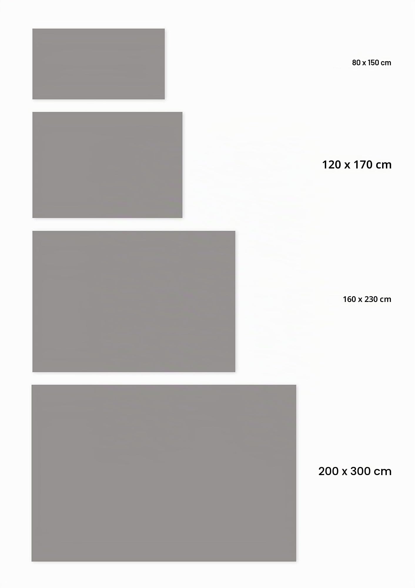 Panorama Tapis Vinyle du Sol Cuisine Salle de Bain - Différentes Tailles - (Gris Lisse 80x150 cm)