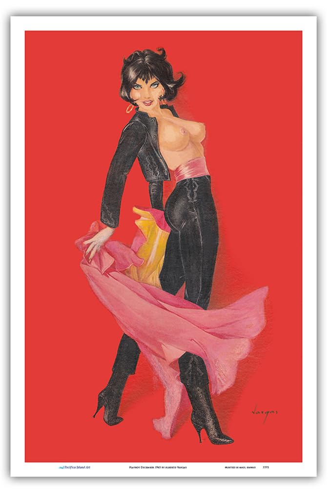 Moment of Truth - Vargas Girl - Playboy December 1965 - Vintage Pin Up Girl Print by Alberto Vargas - Master Art Print (Unframed) 6in x 9in