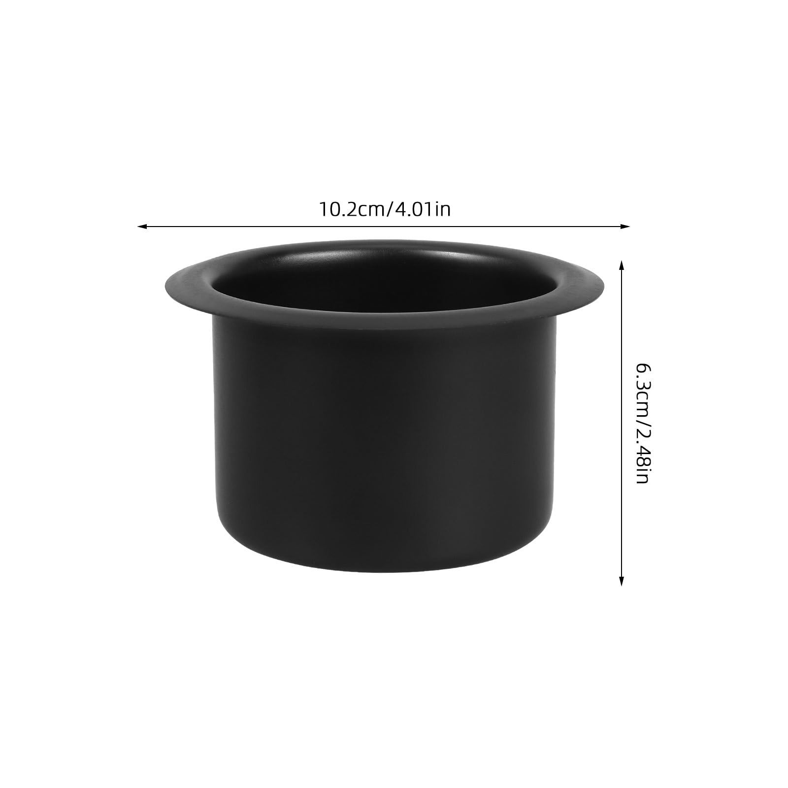 YARNOW Lot de 2 Porte-Gobelets en Acier Inoxydable Supports Encastrables Noirs pour Voitures, Canapés et Tables de Bureau, Inserts Métalliques pour Bateaux, Diamètre Intérieur 9 CM