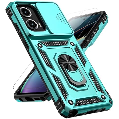 for Motorola Moto G Stylus 5G 2024 Case with Slide Camera Cover HD Screen Protector [Military Grade Drop Tested] Magnetic Ring Holder Kickstand Protective Phone Case for Moto G Stylus 5G 2024, Mint Cover