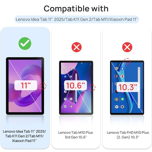 Miniatura 2 de Gerutek 2 Piezas Protector Pantalla Para Lenovo Idea Tab 11 2025 Tab M11 Tab K11, Tb-336fu 336zu 330fu 331fc , 9h, Antiarañazos, Antihuellas, Sin Burbujas, Cristal Templado Para Lenovo Idea Tab 11