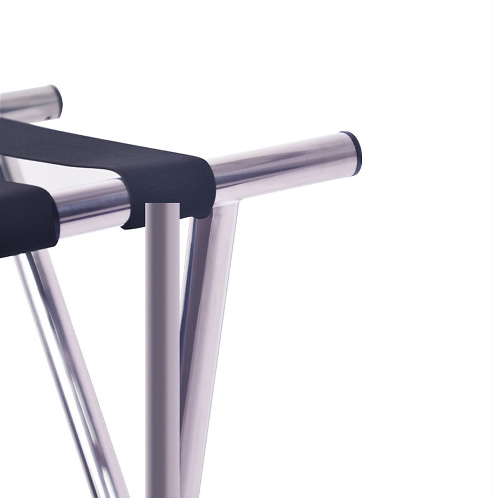 Porta Maletas Hogar Soporte Plegable De La Maleta del Portaequipajes Acero Inoxidable con Correa Nylon Las Correas para Habitación Hotel Portaequipajes Invitados(Black)