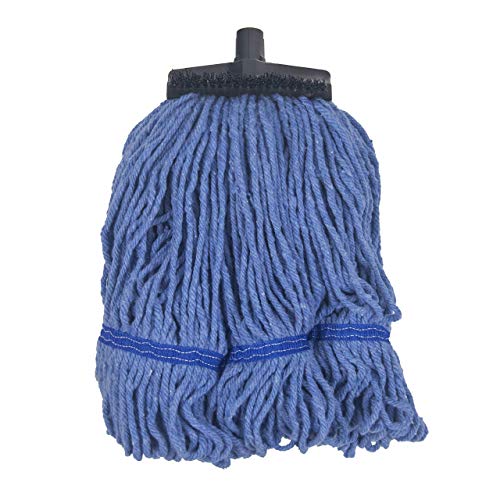 Continental Commercial Products Muscle Mop Patented 4-Fiber Looped End, Large Commercial 6-pack Mop (Blue)
