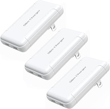 Flat USB Wall Charger, OKRAY Extra-Slim&Foldable 2 USB-A Port Charger Block