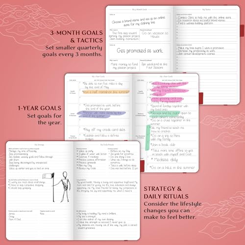 Image of Legend Planner Undated, Weekly & Daily Goal Journal, A5 Wine Red