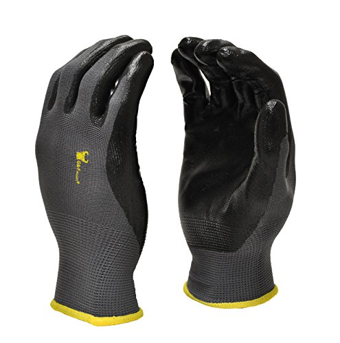 GF Gloves 1519L-300 Seamless Knit Nylon Nitrile Form Coated Work Gloves, Black, Large (Pack of 300) GF Gloves 1519L-300 Seamless Knit Nylon Nitrile Form Coated Work Gloves, Black, Large (Pack of 300)