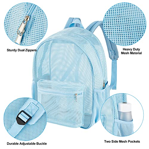 COVAX Heavy Duty Mesh Backpack, See Through, Blue - image 5