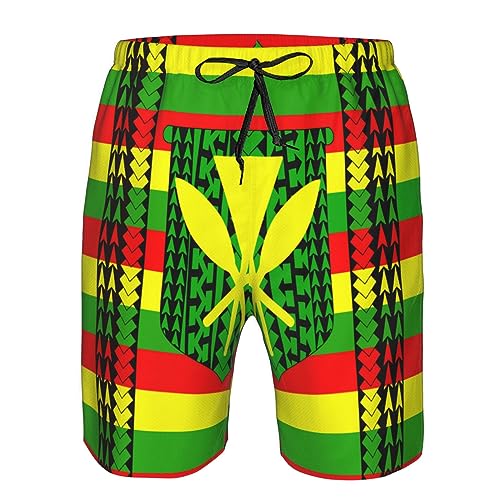 Tribal Kanaka Maoli Flag Men Shorts Beach Board Trunk Swim Casual with Pockets Boxer Briefs Outdoor 6