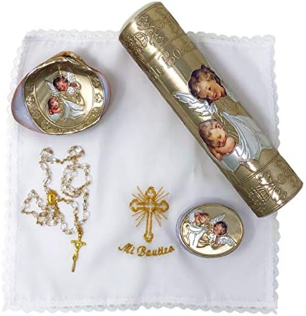Salve Regina Hand Made Catholic Christening/Baptism Kit - Model 10, Golden