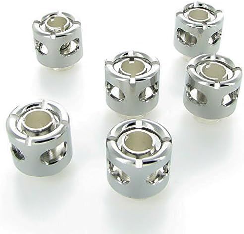 Monsoon G1/4" to 3/8" ID, 1/2" OD Free Center Compression Fitting for Soft Tubing, Chrome, 6-Pack