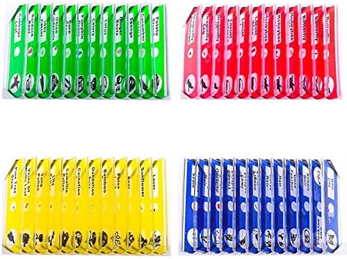 48Pcs Kids Plastic Prepared Microscope Slides of Animals Insects Plants Flowers Sample Specimens, Kids Children Students Enlighten Education Stereo Microscope Slide