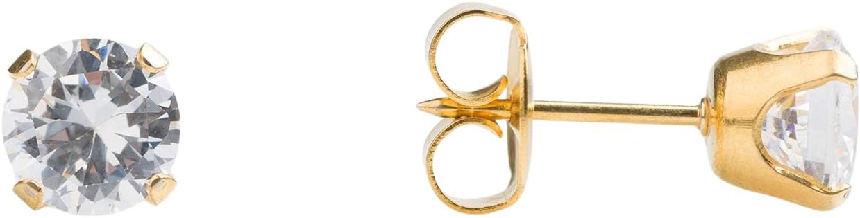 Sensitive Cubic Zirconia Stud Earrings | Hypoallergenic and Nickel Safe for Sensitive Ears | High Fashion Earrings for Women and Men