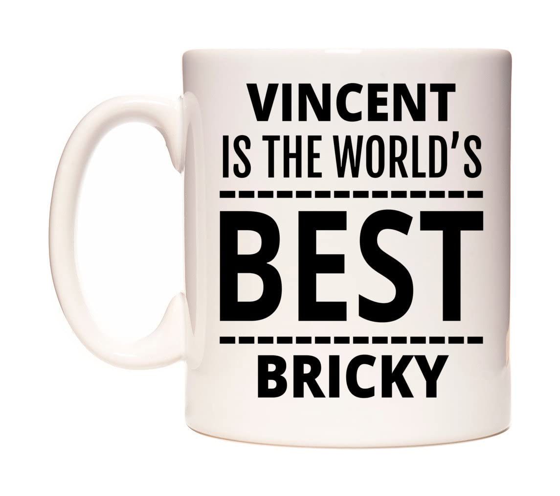 WeDoMugs Vincent is The World's Best Bricky Ceramic 11oz Coffee Tea Gift Mug Cup