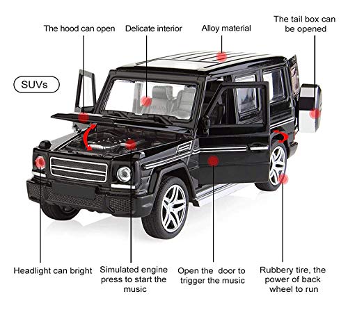 Image of Alloy Car Model Diecasts Metal Toy with Sound /Light /Pull-Back Off-Road Vehicles Car Model Collection Kids Toys Gift Multicolor Pack of 1 (1:32 AMG G65)