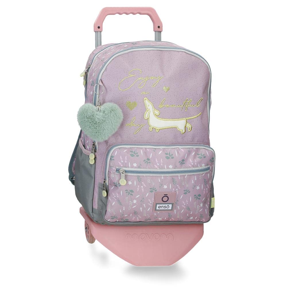 Enso Beautiful day Mochila Escolar Doble Compartimento con Carro Morado 32x44x17 cms Poliéster 23,94L