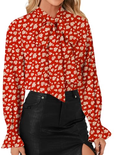 Image of LYANER Women's Bow Tie Neck Business Work Blouse