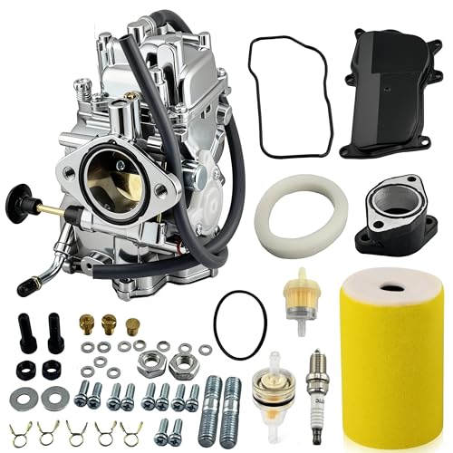 Carburetor with Fuel Petcock Valve Switch Kit Fit For Yamaha YFM350 Moto-4 1987-1990 & 1992-1995,Warrior 350 YFM350 1987-2004,Big Bear 350 YFM350 1987-1998, Kodiak 400 YFM400 1996-1998