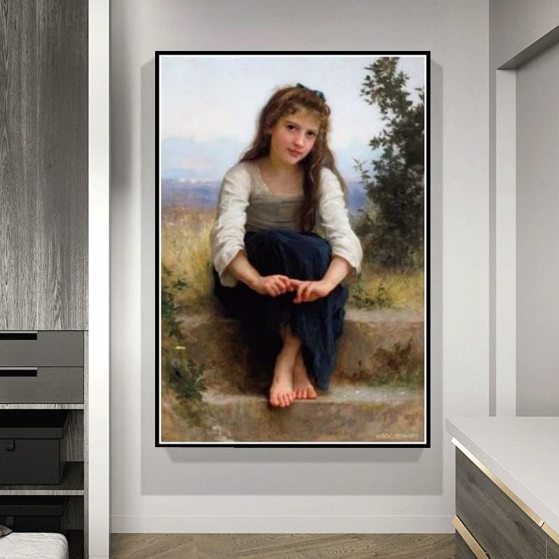 Miniatura 2 de Pintura numérica para adultos soñando despierto pintura por William-Adolphe Bouguereau DIY pintura por números Kits sobre lienzo