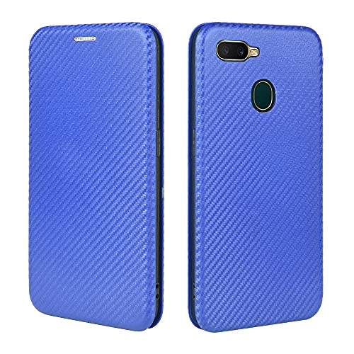 Housse Oppo A7 antichoc en PU bleu idéale pour vos déplacements quotidiens