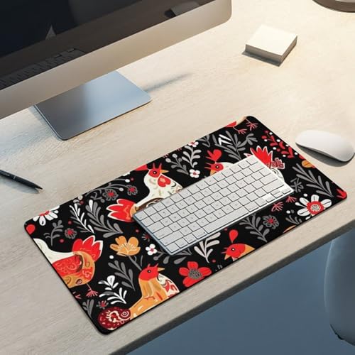 Mouse Pad Rooster Chickens Grande para Oficina y Gaming miniatura 5