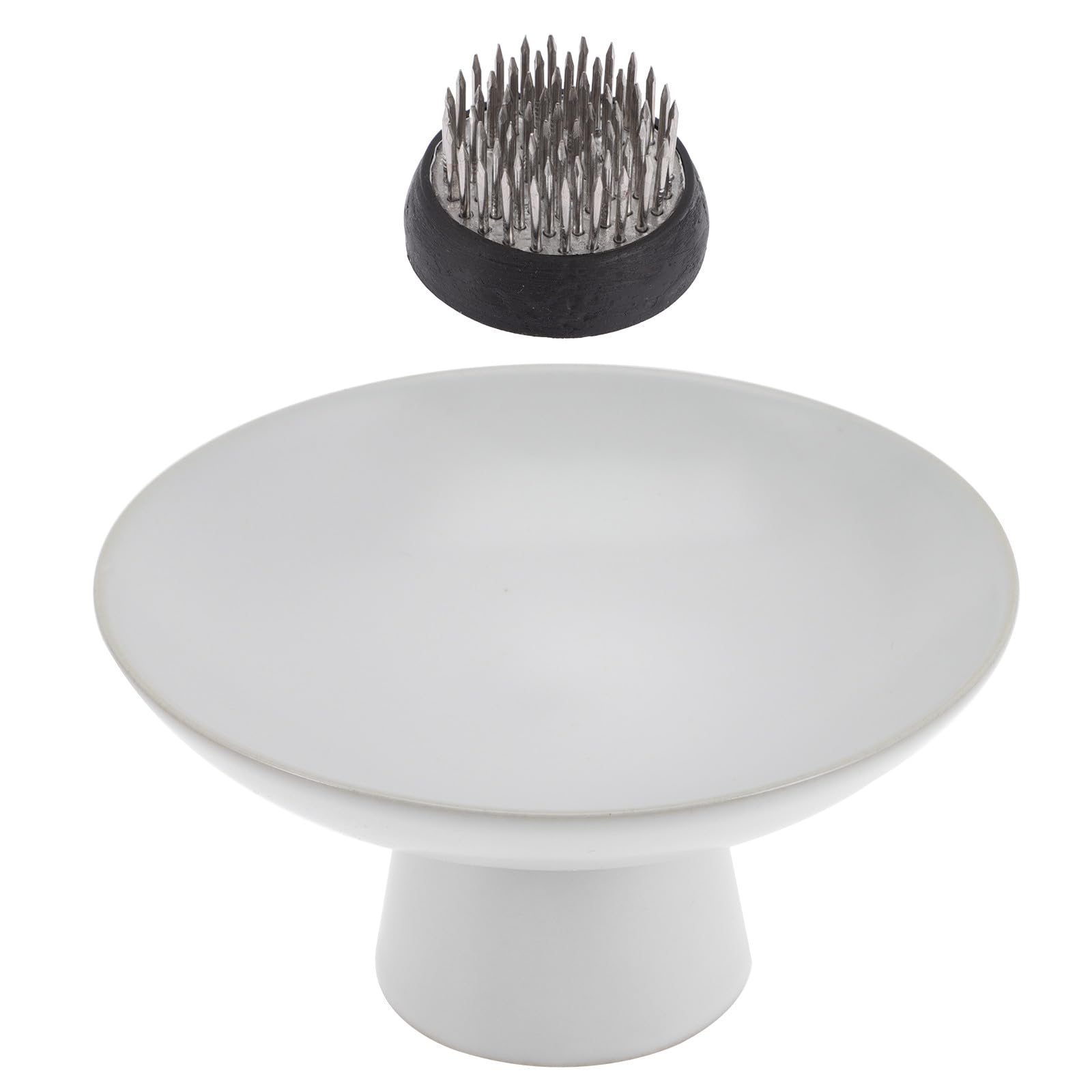 Jarrón pequeño blanco de cerámica con porta arreglos creativo para decoración