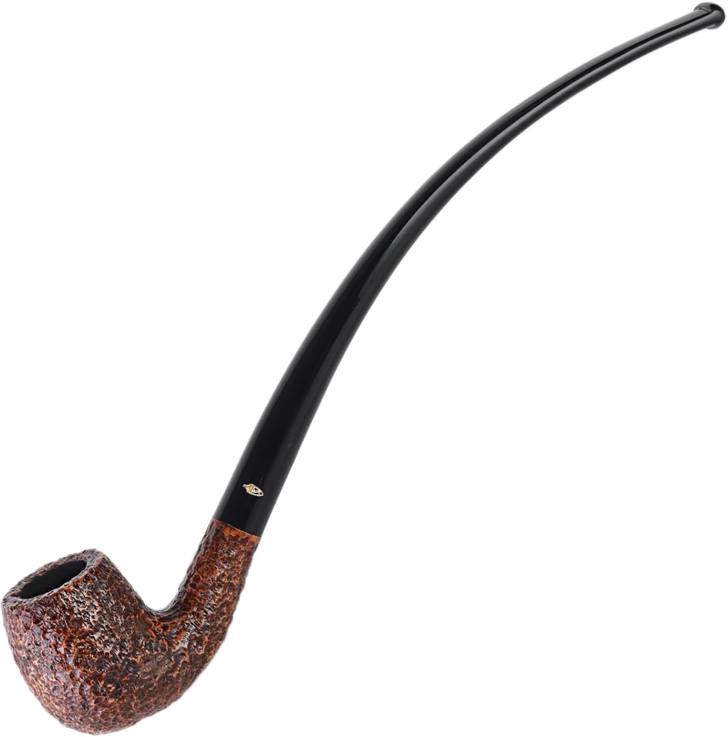 Savinelli Churchwarden Collection Brown Finish - Extra Long Handmade Italian Wood Briar Pipe, Vintage Design, Rusticated Finish, 3mm (Brown 601)