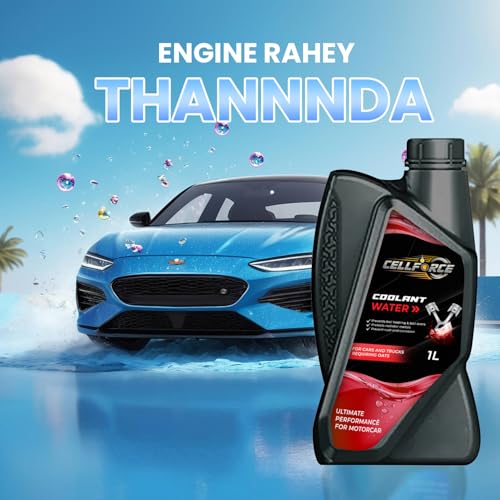 Image of CellForce UltraShield Radiator Coolant Water, 1 Litre, Advanced Anti-Freeze & Anti-Boil, Ultimate Engine Protection, Red, Ideal for Cars, Bikes & Trucks (Pack of 3)