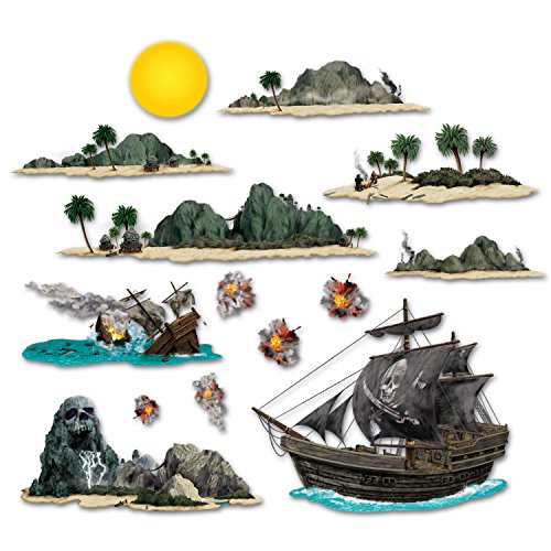 Pirate Ship & Island Props Party Accessory (1 count) (14/Pkg)