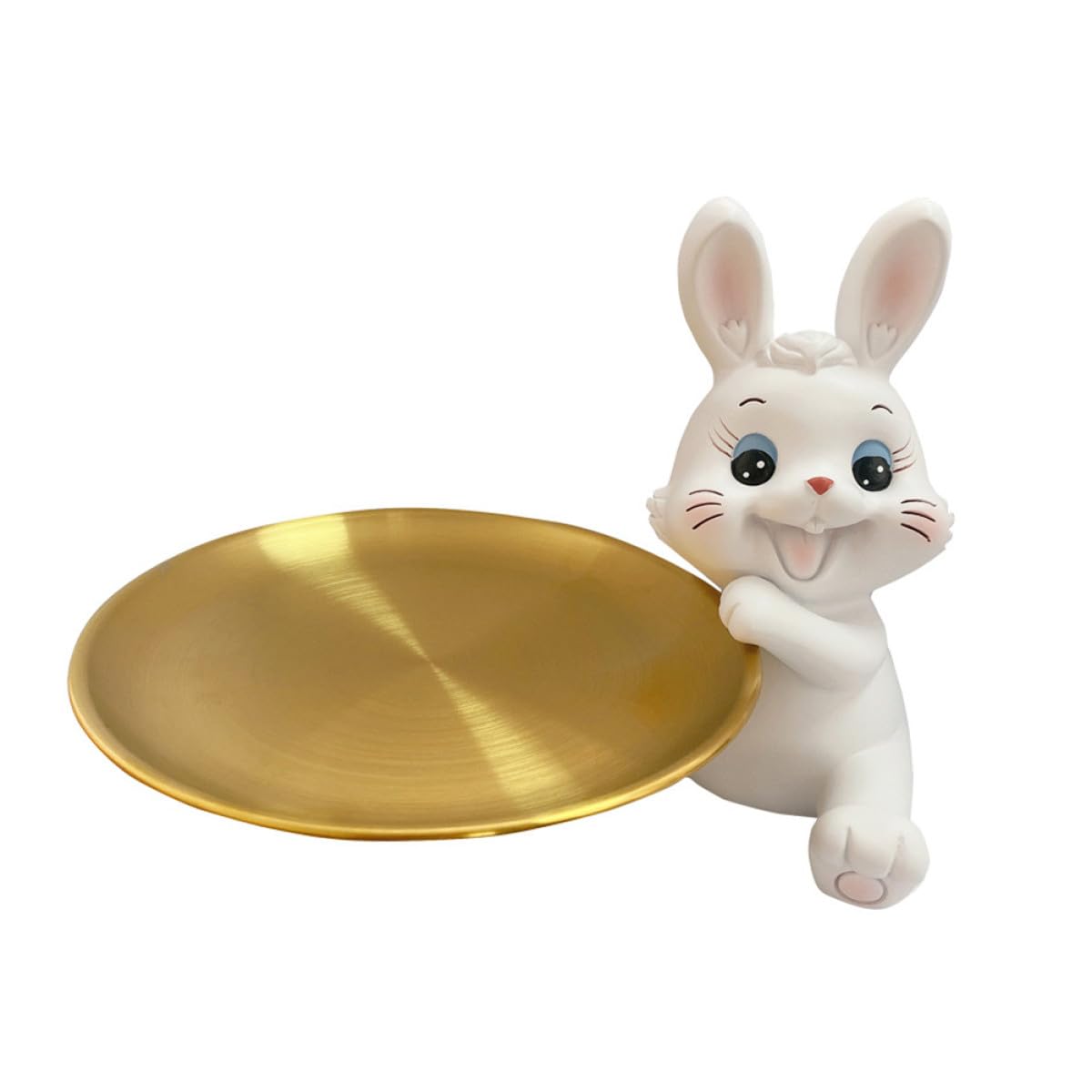 Plateau de rangement à bijoux en résine artisanale, un accessoire lapin au design raffiné