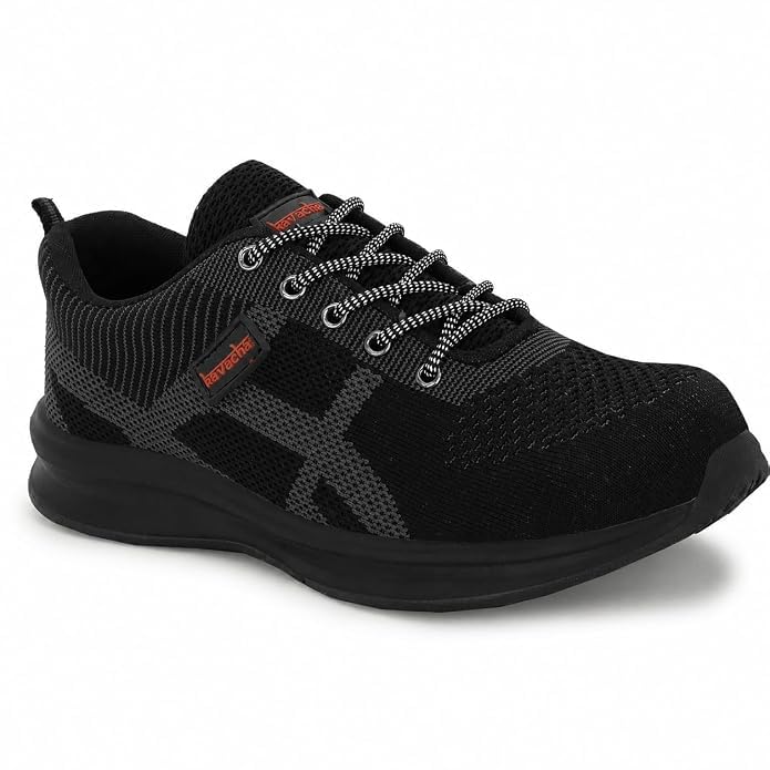 Knitted Upper Phylon Sole Safety Shoe with Steel Toe and Memory Foam Comfort | ISI Certified | 200 Joule Impact Protection Steel Toe,SC-231,Black-image-26