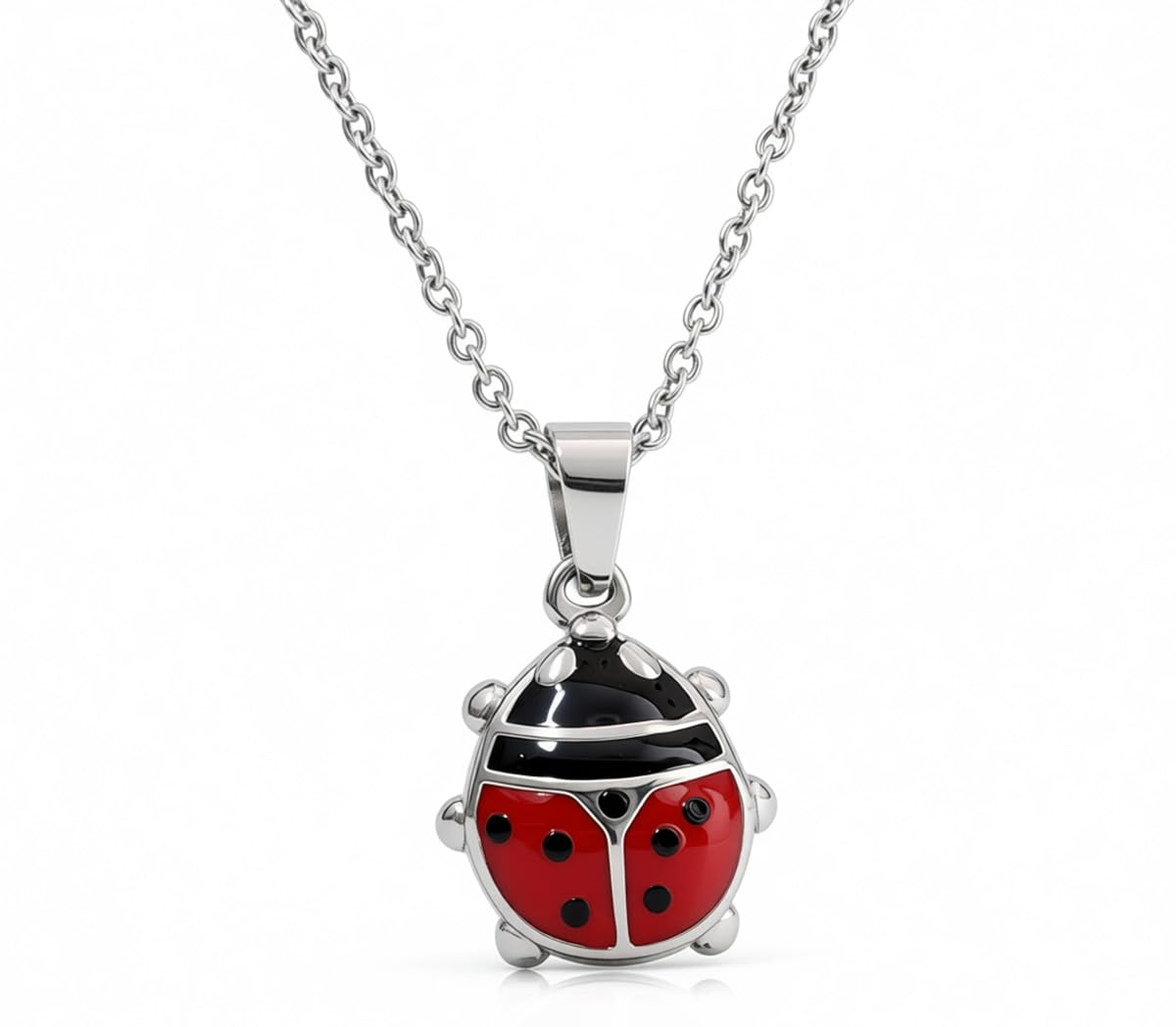 Donipreziosi Collana con Coccinella in Argento 925% - Made in Italy - Collanina Donna Ragazza Bambina con Pendente Coccinella