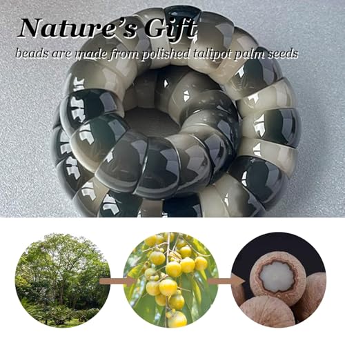 Image of Long tiantian Bodhi Fidget Bracelet for Women Natural Mudi Bodhi Seed Stretch Bracelets Protection Healing Jewelry Anxiety Relief Items