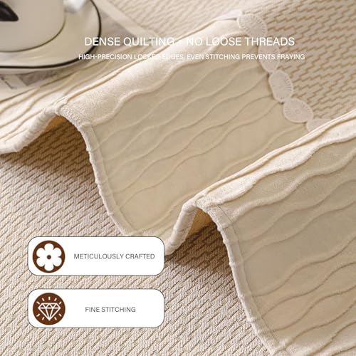 Housse de canapé en velours beige haute densité et texture peluche