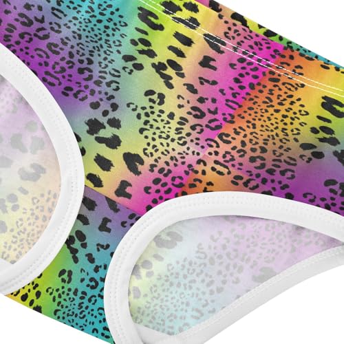 Joisal Girls Underwear Toddlers 2t Cotton Panties for Girl Funny Briefs Undies Kids Rainbow Colored Leopard Pastel4