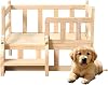 Dog Bed, Pet Bed, Cat Bed, Wood Pet Dog, Bed Dog Mat, Pet Supplies, Pet Sofa, Wooden Elevated, Washable Mattress, Double Layer, Stair Fence Design, Suitable for All Seasons, Large Dogs, Medium