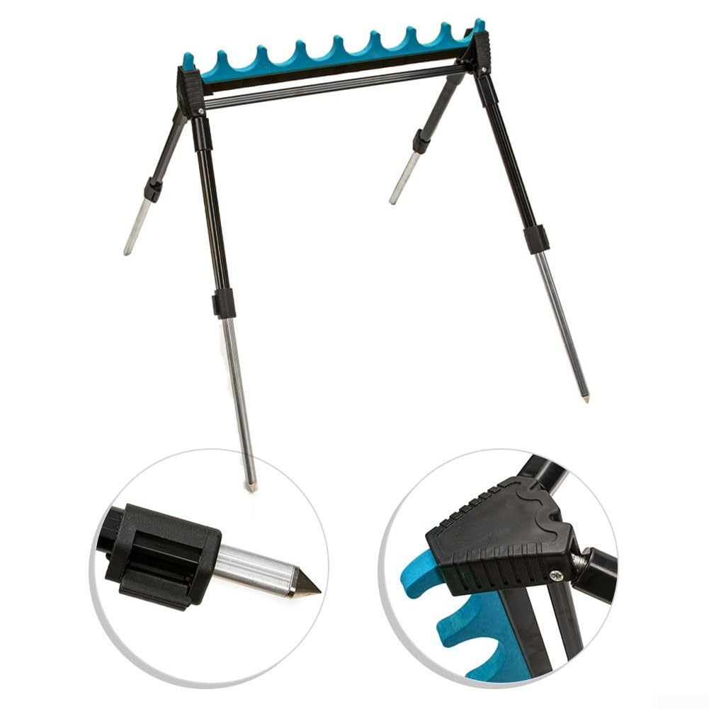 Supporto Telescopico Per Canna Da Pesca A 2 Sezioni, 4 Gambe, 8 Rig