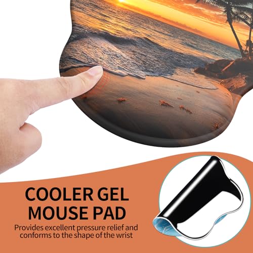 Image of eulps Mouse Pad with Wrist Rest, Comfortable Computer Mousepad with Gel Wrist Support Smooth Surface and Non-Slip PU Base for Pain Relief, Laptop, Office & Home (Sunset)