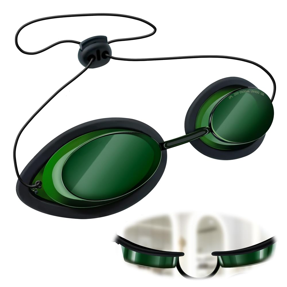 200nm-2000nm Laser Protection IPL Safety Glasses, See-through Anti Fog UV400 Absorption Filtering Eye Protection Goggles, OD4+ for Tanning Hair Removal Eye Protection