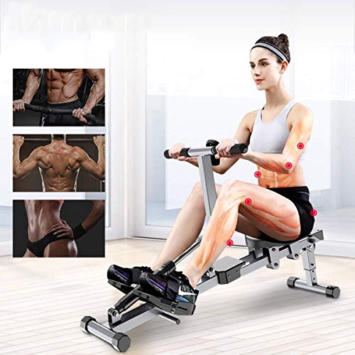 Image of Foldable Rowing Machines Rowing Machine Foldable Rowing Machine Body Fitness Rower Workout Machine with Soft Seat Non-Slip Pedal Suitable for Home Fitness Exercise Maximum Load 150Kg