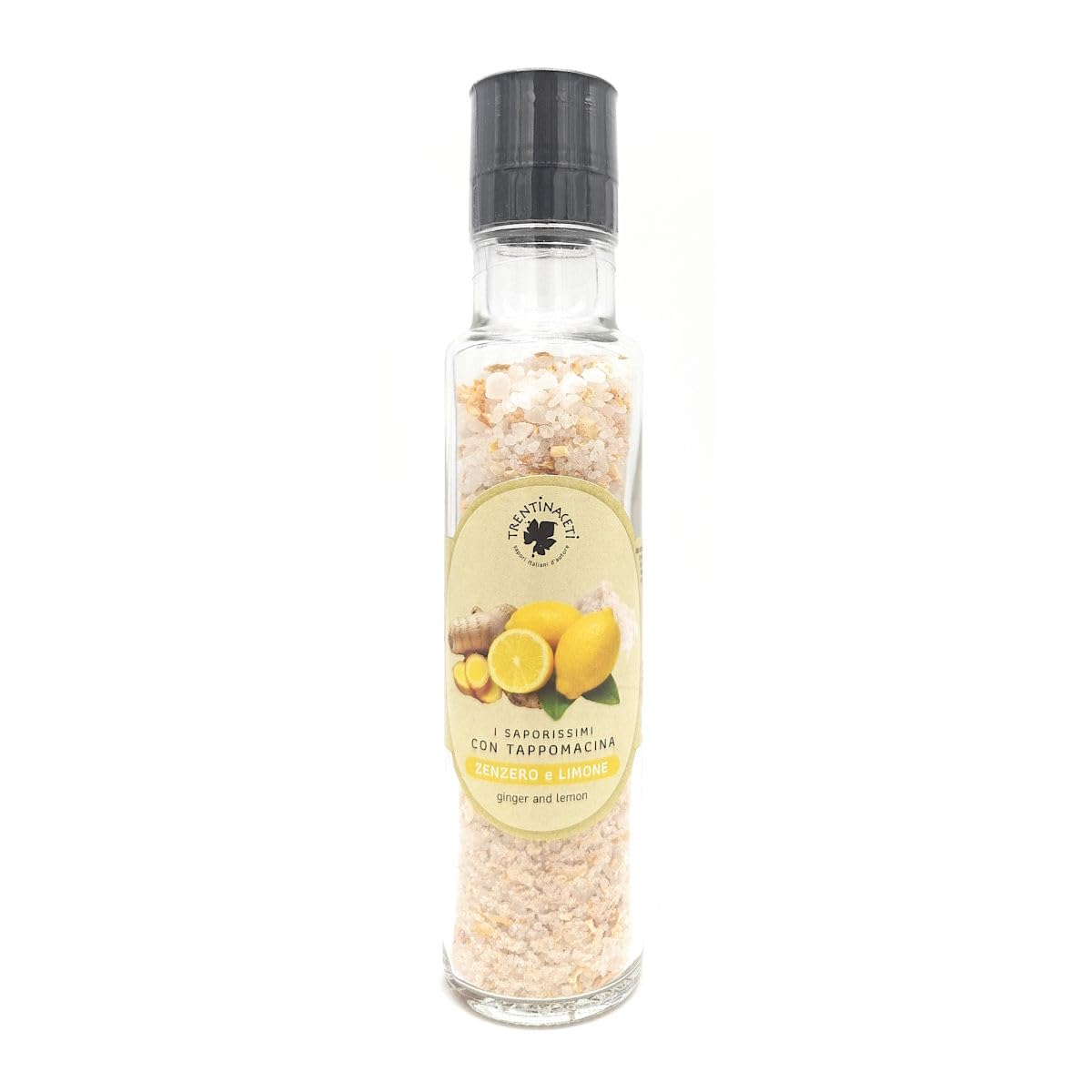 TrentinAceti ZENZERO e LIMONE - Italienische Salzmischung - Italienische Gewürzmischung - höchste Qualität - 220g, Menge:12 Stück