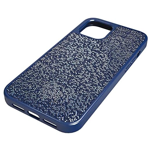 SWAROVSKI Glam Rock Smartphone Case with Bumper, iPhone 12 Pro Max, Blue Crystals