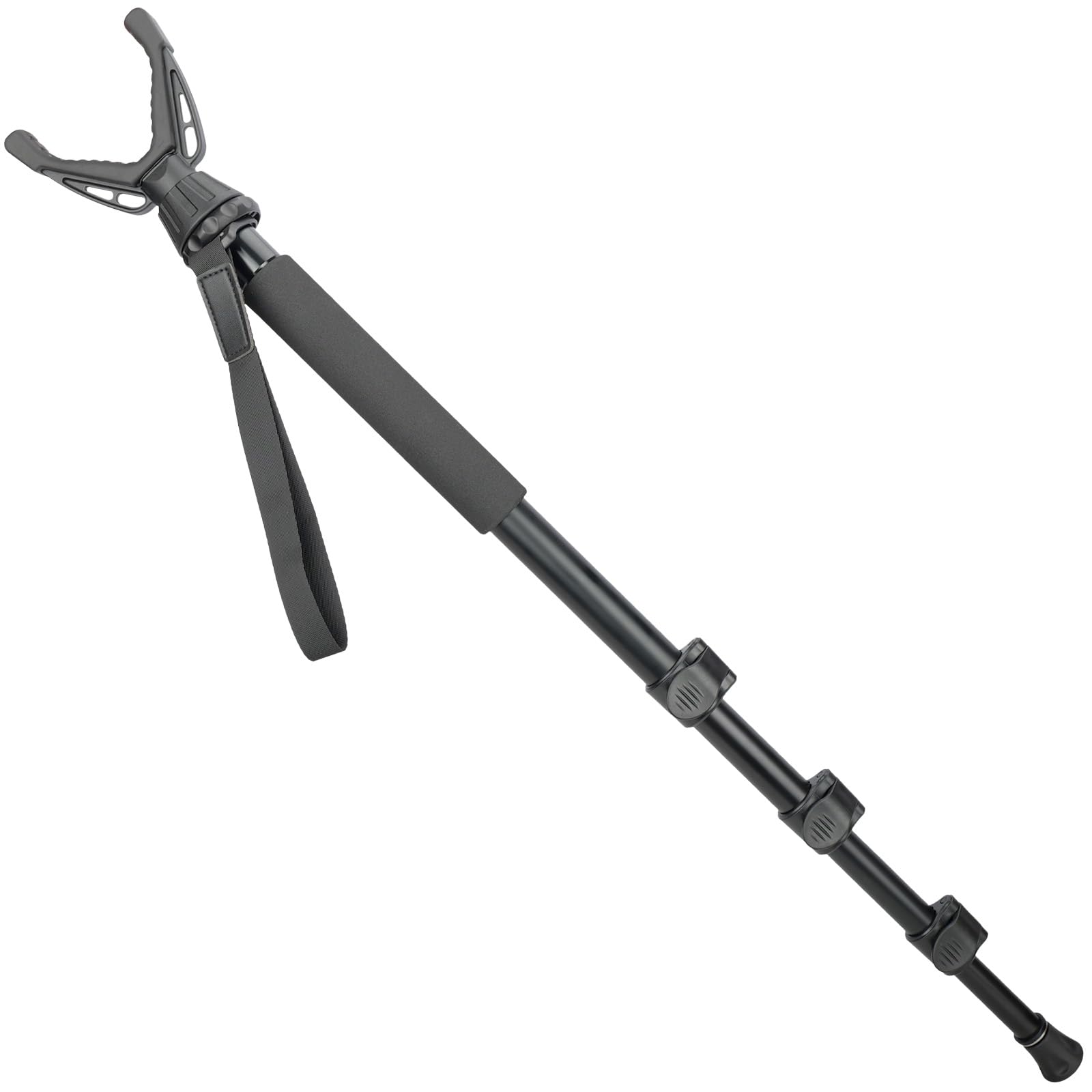 Shooting Stick for Rifles, Lightweight Aluminum Monopod Adjustable 360° Swivel V Yoke, Du…