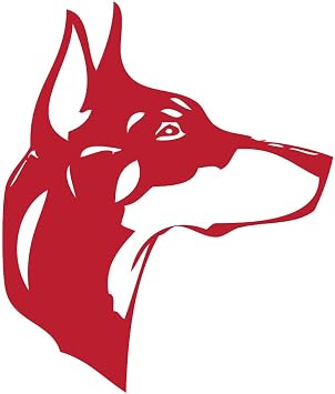 Decaltor Red Doberman Head Dog Decal Sticker Peel and Stick Sticker Graphic Auto, Wall, Laptop, Cell, Truck Sticker for Windows, Cars, Trucks