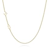 Christmas Gifts for Women Teen Girls - Sideways Two Initial Necklaces for Women 14K Gold Plated Custom Initial Necklace Personalized Jewelry Birthday Gifts for Wife Mom Sister Friends