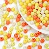 BONNY BOXX 500PCs 8mm Mixed Color Acrylic Round Beads, Assorted Plastic Loose Gumball Bubble Gum Beads Bulk with Hole for Jewelry DIY Making Crafting Supplies (Orange Series) #1