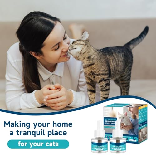 VICSOM Cat Calming Diffuser Refills Kit, Cat Pheromones Calming Refill, 60 Days Anti Anxiety Relief Stress Long Calm Effect, 48ml Fit All Common Diffusers Plug in, 2 Pack