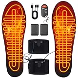 Suola riscaldante USB per uomini e donne con batteria esterna e telecomando, 3 livelli tagliabile lavabile solette termiche riscaldate ricaricabili per caccia campeggio sci, dimensioni: 42-47